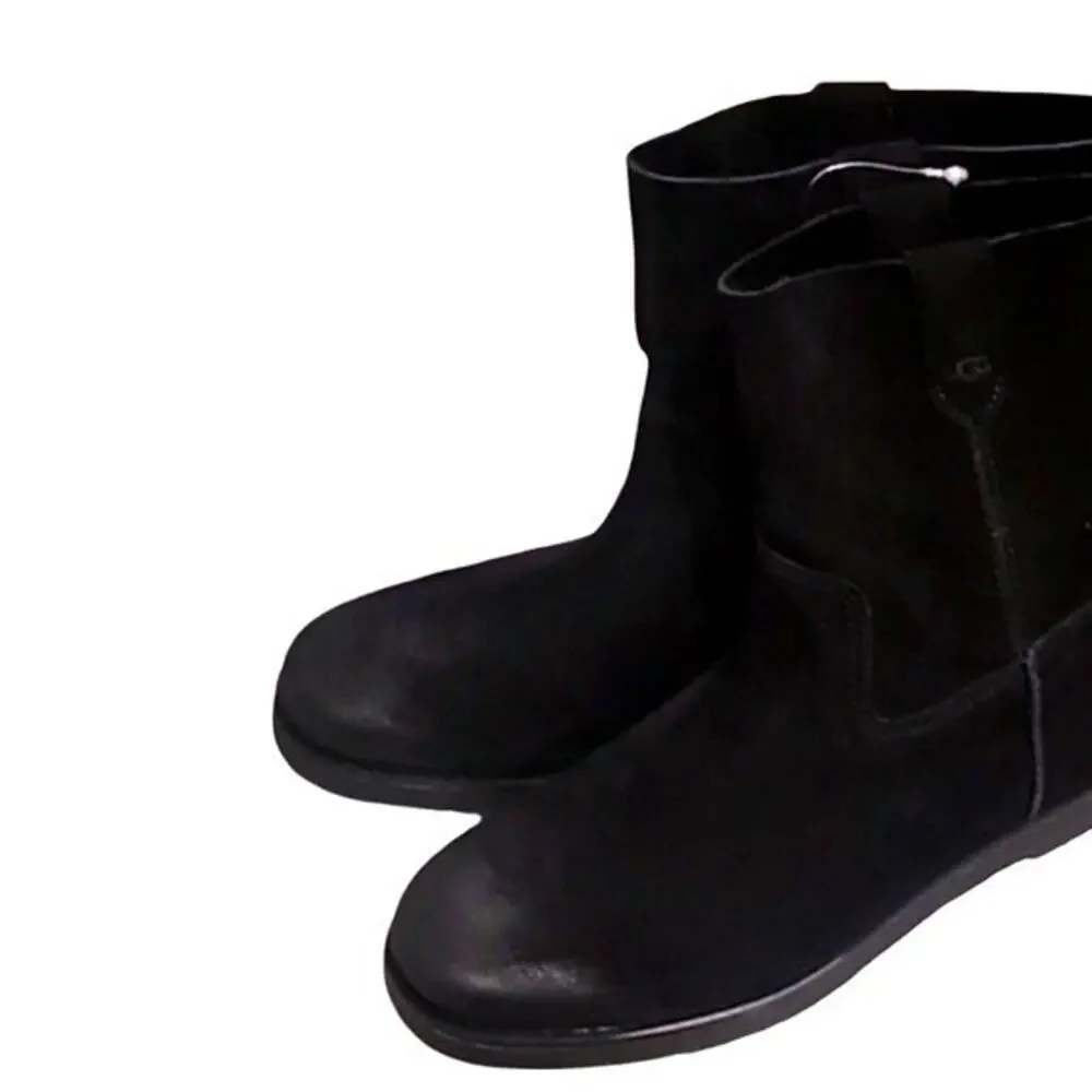 Ugg Josefene Short Boot In Black Womens Velvety Suede Size US 9.5 EU 40.5 NEW
